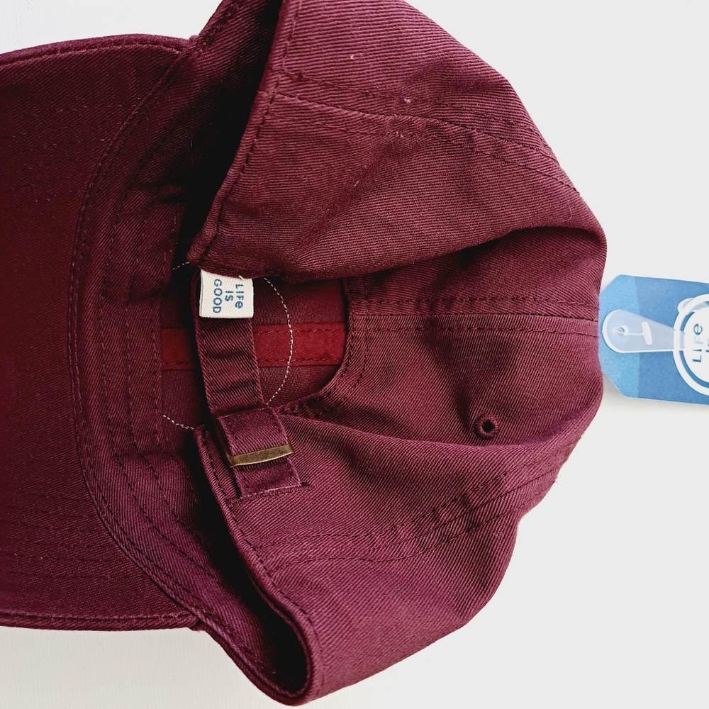 Life Is Good Women's 100% cotton cap hat maroon Adjustable Strap - Picture 6 of 6